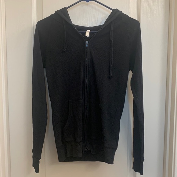 Thermal Full Zip Hoodie Jacket Black Size M - Picture 2 of 6